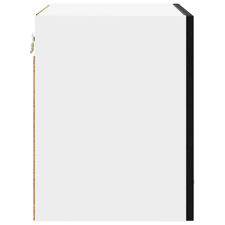 Hængeskab med dør 2 pcs Sort eg 40 x 31 x 40 cm Konstrueret træ