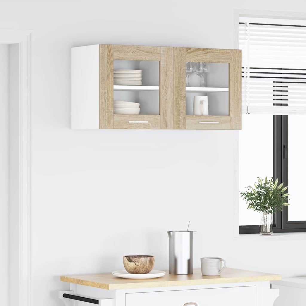 Hængeskab 2 pcs Sonoma eg 40 x 31 x 40 cm Konstrueret træ