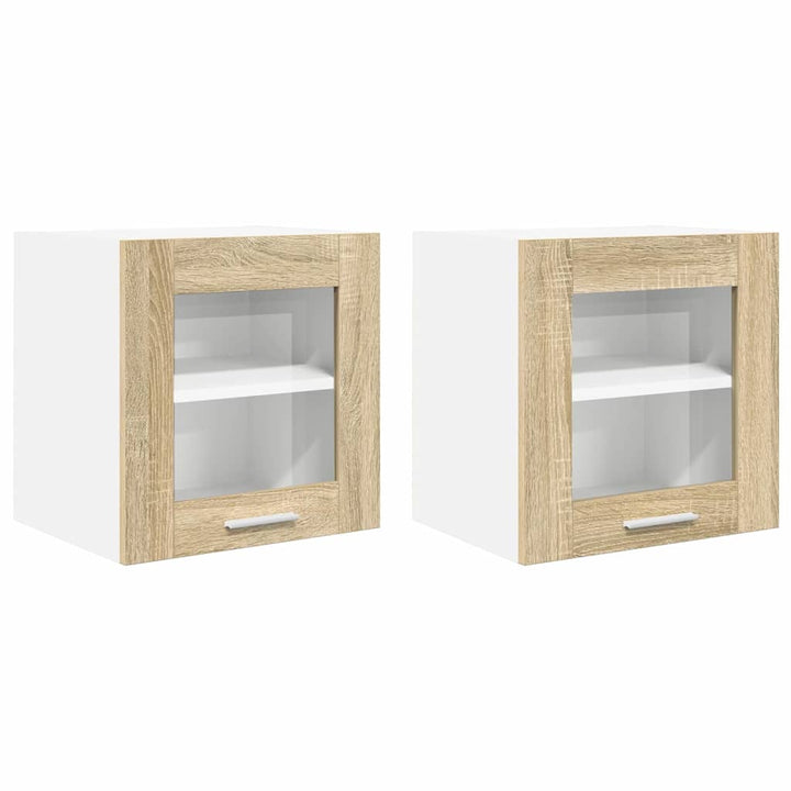 Hængeskab 2 pcs Sonoma eg 40 x 31 x 40 cm Konstrueret træ