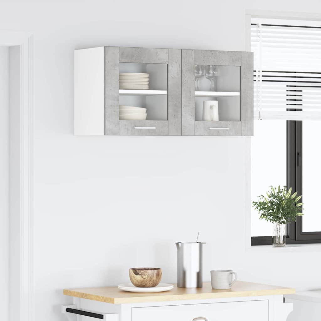 Hængeskab Riga 2 pcs Beton Grå 40 x 31 x 40 cm Konstrueret træ