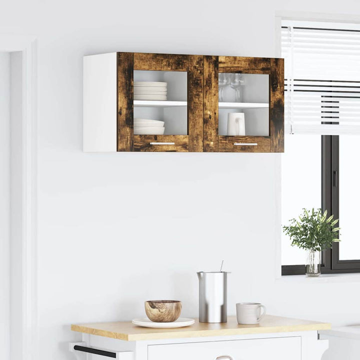 Hængeskab 2 pcs Røget eg 40 x 31 x 40 cm Konstrueret træ