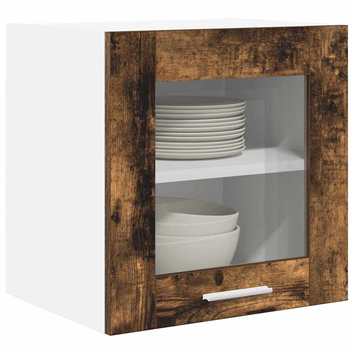 Hængeskab 2 pcs Røget eg 40 x 31 x 40 cm Konstrueret træ