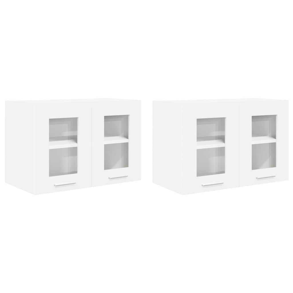 Hængeskab med dør 2 pcs Hvid 60 x 31 x 40 cm Konstrueret træ