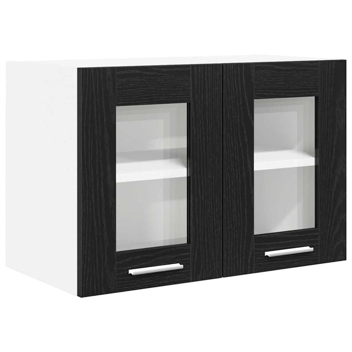 Hængeskab med dør 2 pcs Sort eg 60 x 31 x 40 cm Konstrueret træ