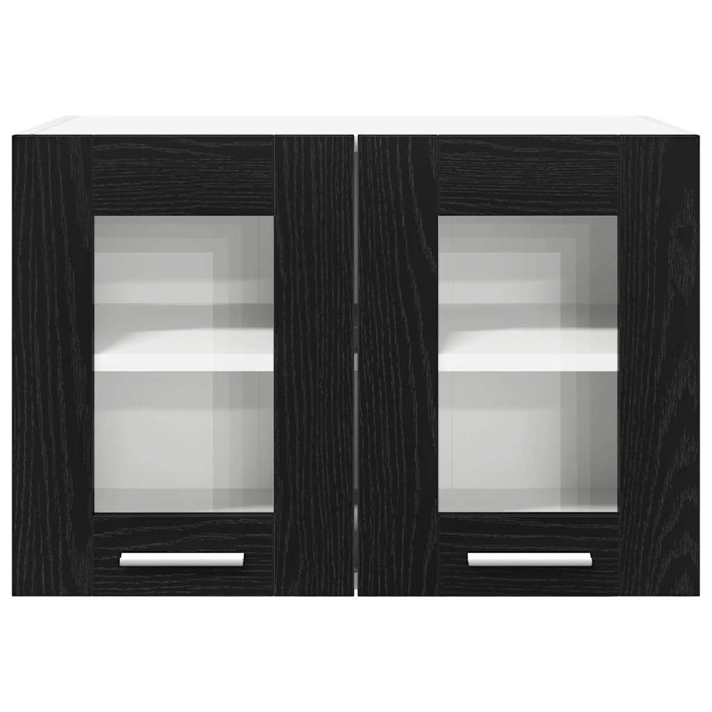 Hængeskab med dør 2 pcs Sort eg 60 x 31 x 40 cm Konstrueret træ