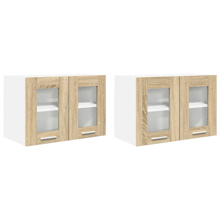 Hængeskab 2 pcs Sonoma eg 60 x 31 x 40 cm Konstrueret træ