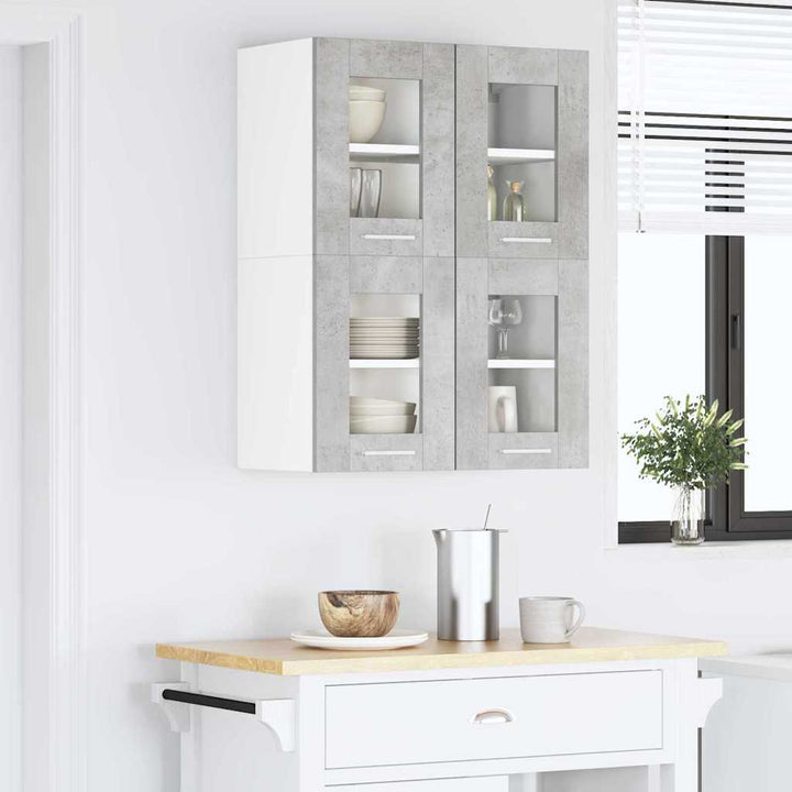 Hængeskab 2 pcs Beton Grå 60 x 31 x 40 cm Konstrueret træ