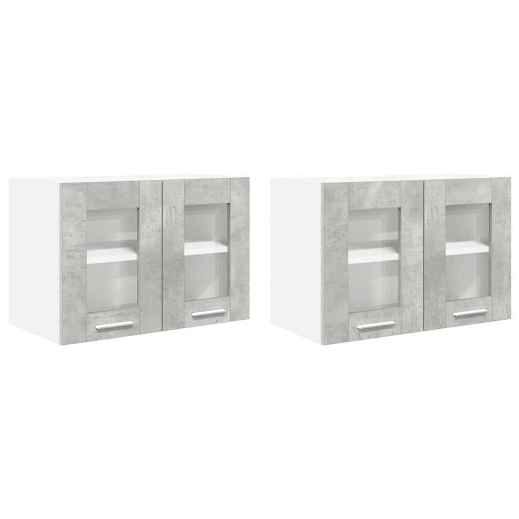 Hængeskab 2 pcs Beton Grå 60 x 31 x 40 cm Konstrueret træ