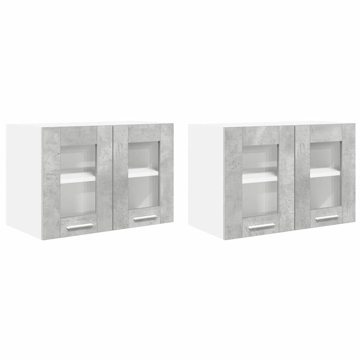 Hængeskab 2 pcs Beton Grå 60 x 31 x 40 cm Konstrueret træ
