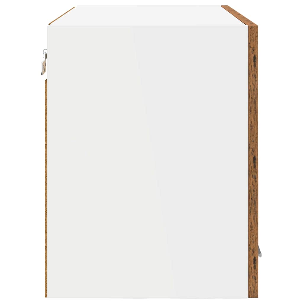 Hængeskab med dør Gammelt træ 60 x 31 x 40 cm Konstrueret træ