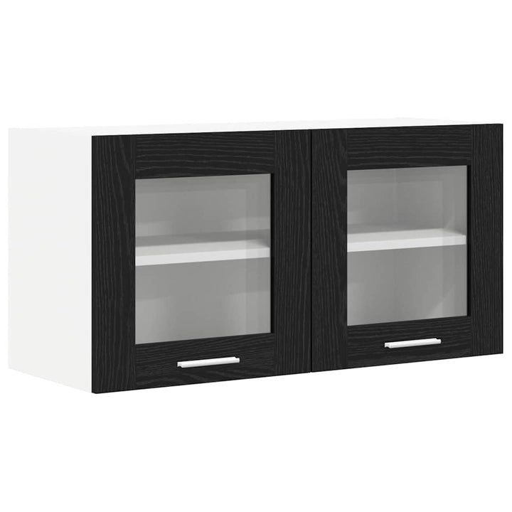 Hængeskab Sort Eg og Hvid 80 x 31 x 40 cm Konstrueret træ