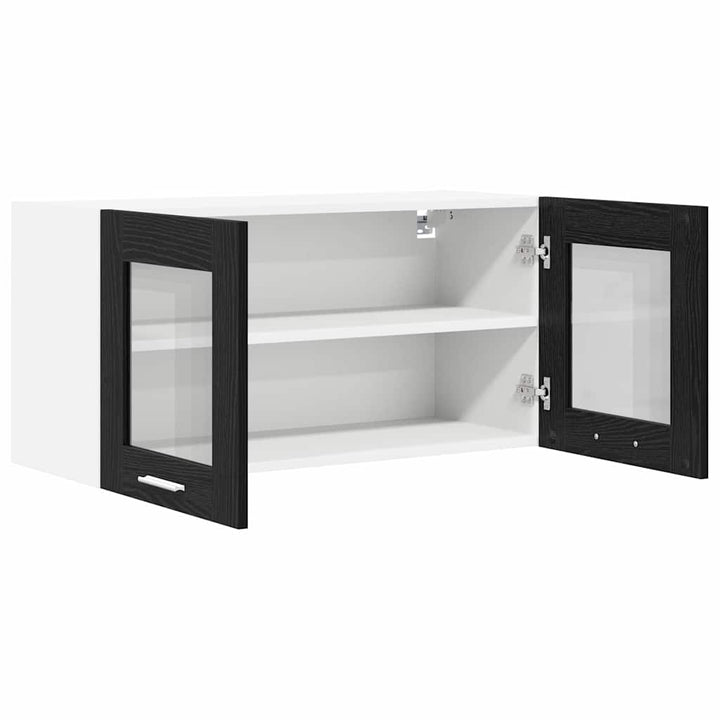 Hængeskab Sort Eg og Hvid 80 x 31 x 40 cm Konstrueret træ
