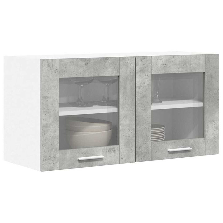Hængeskab Beton grå og hvid 80 x 31 x 40 cm Konstrueret træ