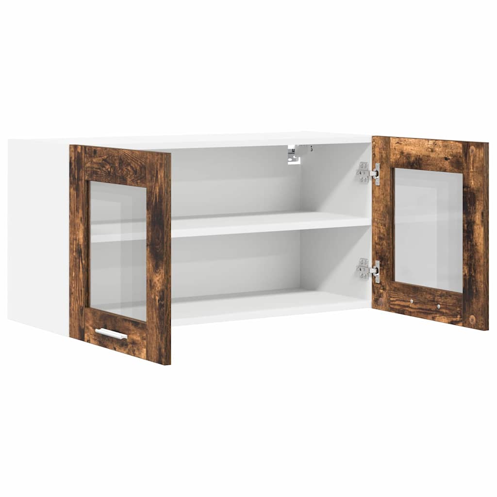 Hængeskab Røget Eg og Hvid 80 x 31 x 40 cm Konstrueret træ