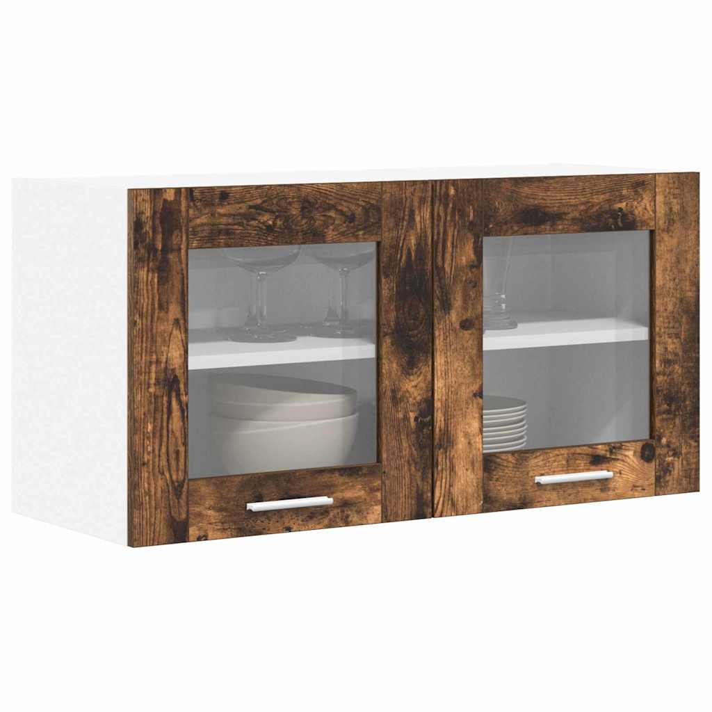 Hængeskab Røget Eg og Hvid 80 x 31 x 40 cm Konstrueret træ
