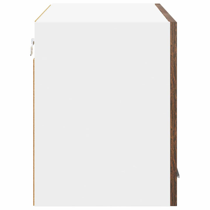 Hængeskab Røget Eg og Hvid 80 x 31 x 40 cm Konstrueret træ
