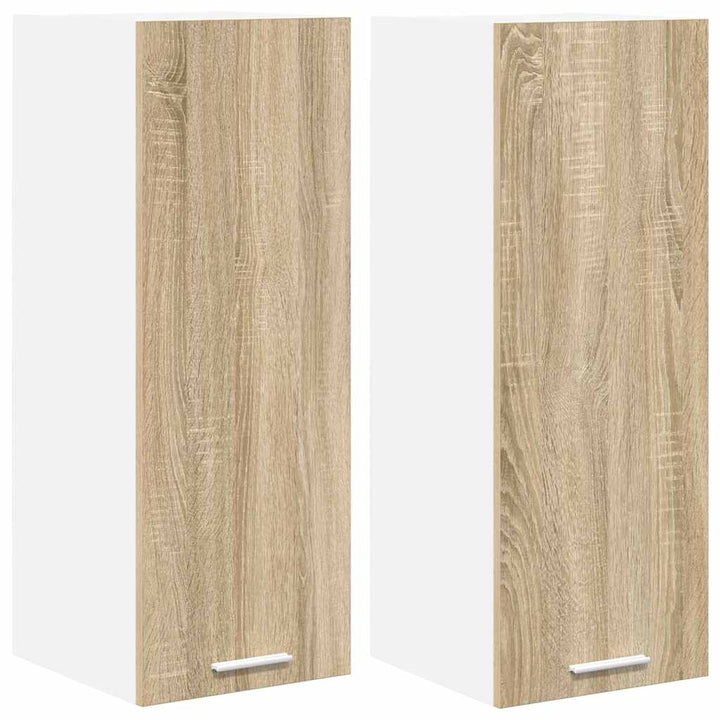 Hængeskab med dør 2 pcs Sonoma Eg og Hvid 30 x 31 x 80 cm
