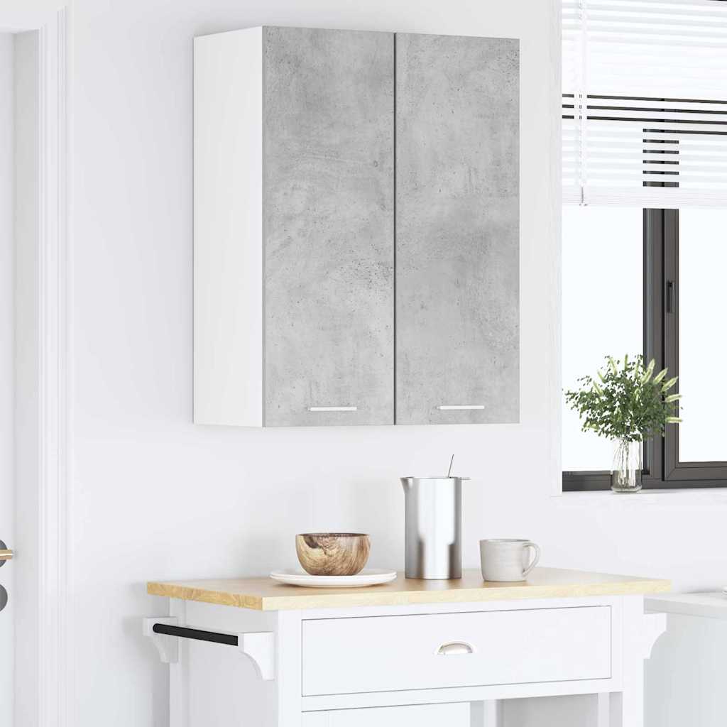 Hængeskab Beton grå og hvid 30 x 31 x 80 cm Konstrueret træ