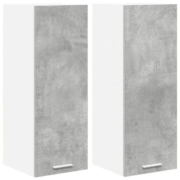Hængeskab med dør 2 pcs Beton grå og hvid 30 x 31 x 80 cm