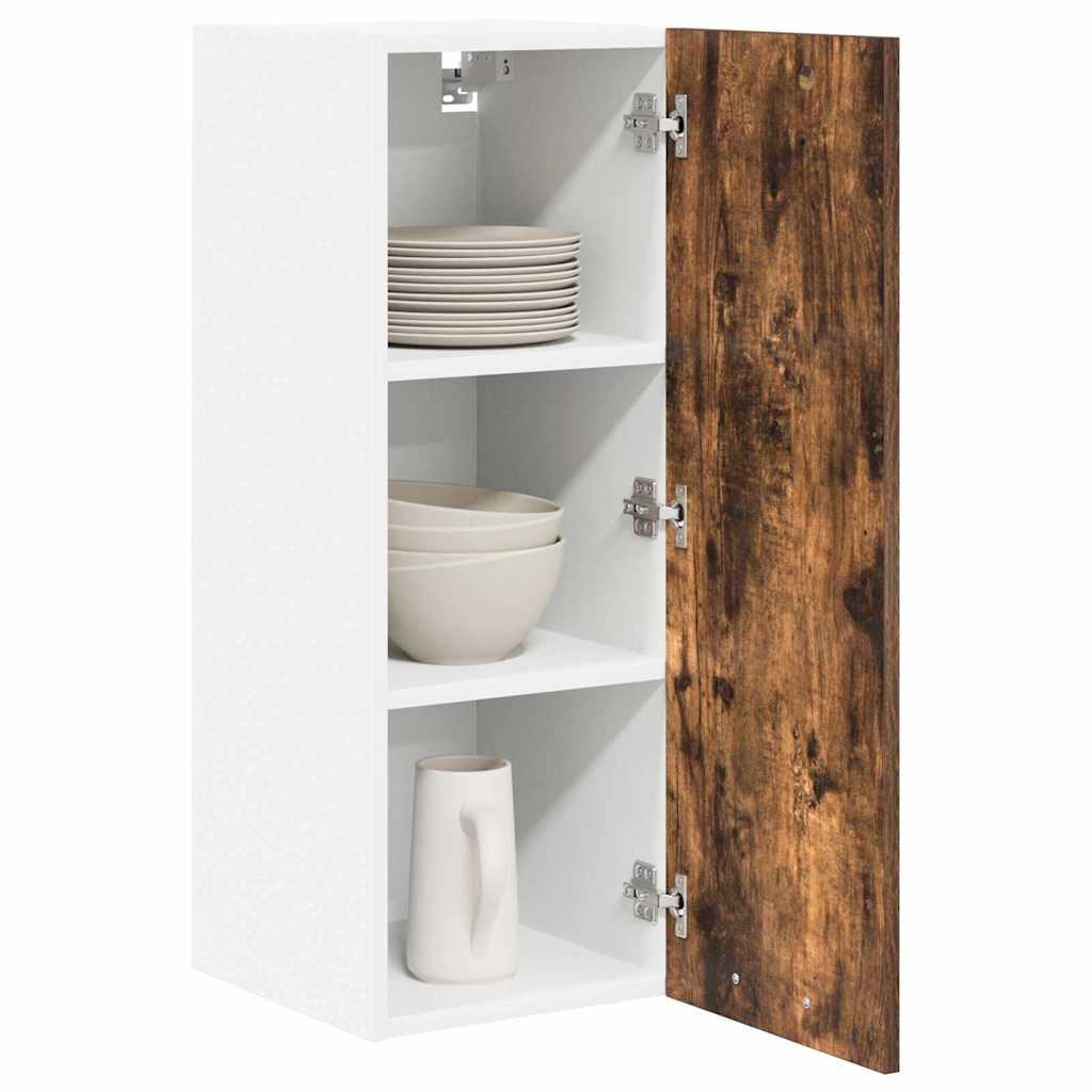 Hængeskab med dør Riga 2 pcs Røget Eg og Hvid 30 x 31 x 80 cm