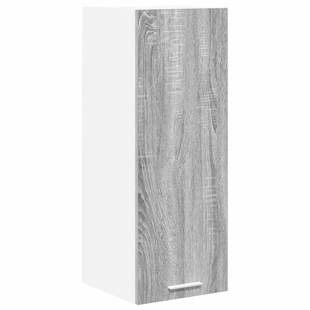 Hængeskab med dør 2 pcs Grå Sonoma og Hvid 30 x 31 x 80 cm