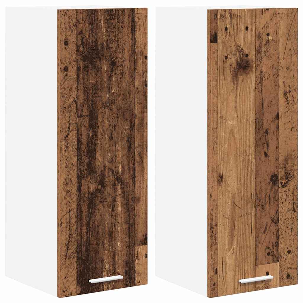 Hængeskab med dør 2 pcs Gammelt træ og Hvid 30 x 31 x 80 cm