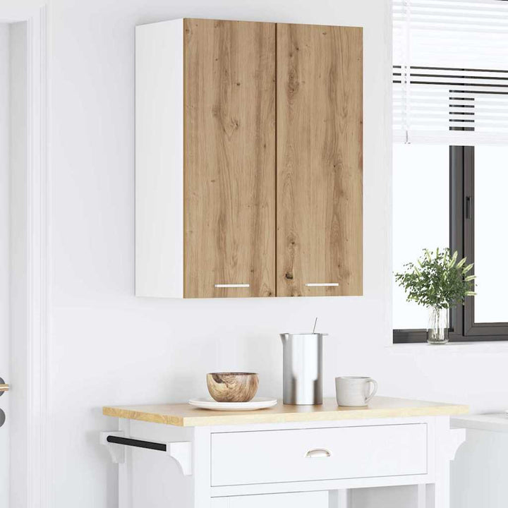 Hængeskab med dør 2 pcs Artisan eg og hvid 30 x 31 x 80 cm