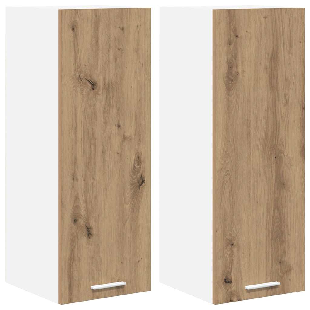 Hængeskab med dør 2 pcs Artisan eg og hvid 30 x 31 x 80 cm