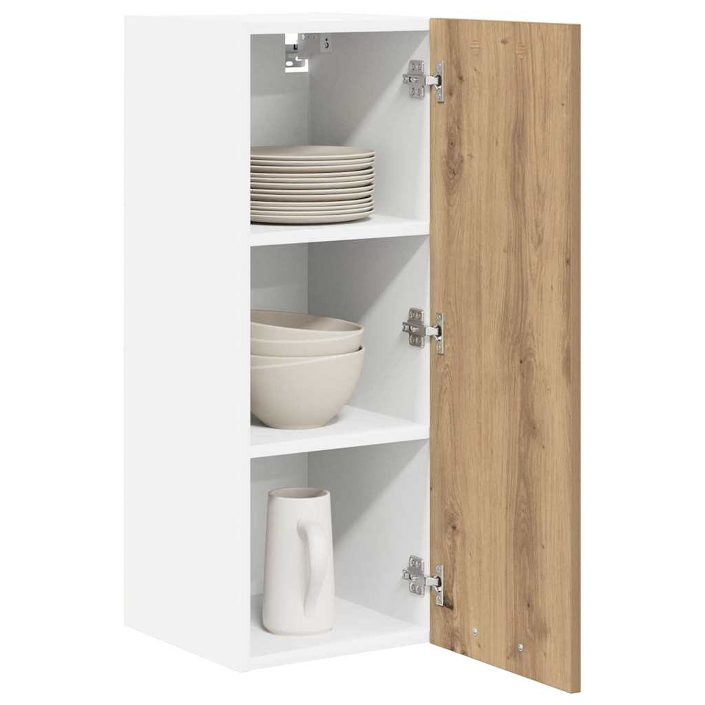Hængeskab med dør 2 pcs Artisan eg og hvid 30 x 31 x 80 cm