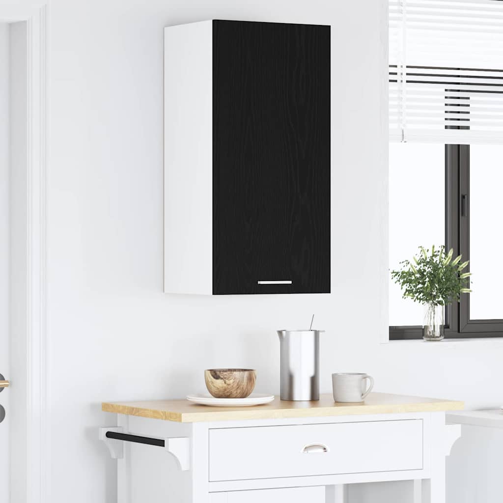 Hængeskab Riga Sort Eg og Hvid 40 x 31 x 80 cm Konstrueret træ