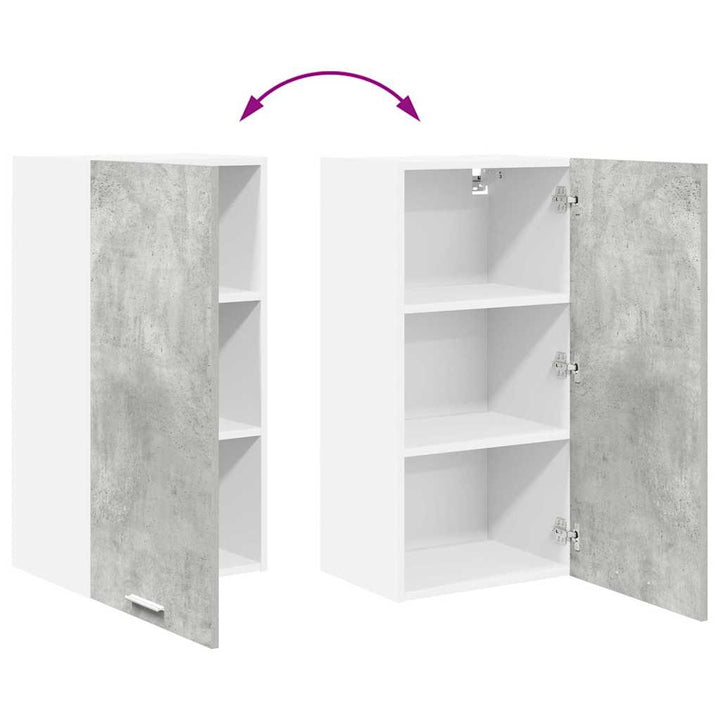 Hængeskab Beton grå og hvid 40 x 31 x 80 cm Konstrueret træ