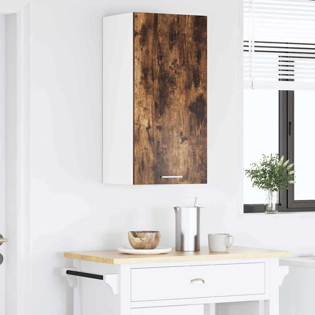Hængeskab Røget Eg og Hvid 40 x 31 x 80 cm Konstrueret træ