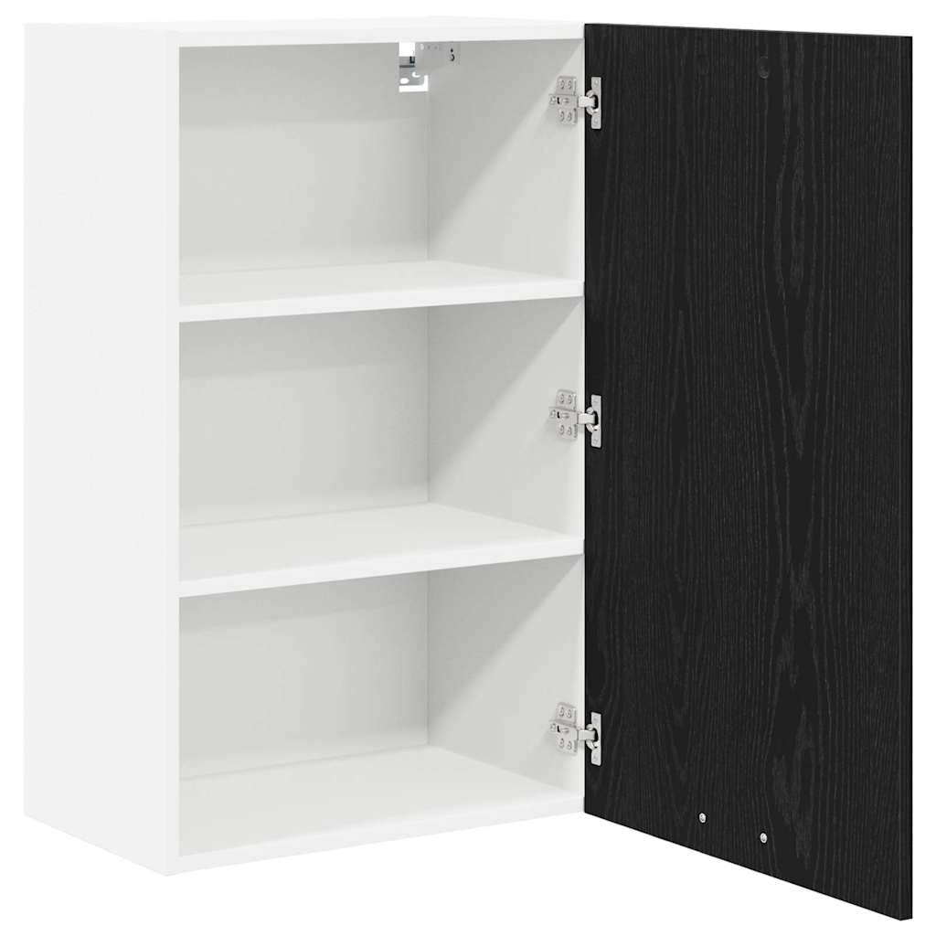 Hængeskab Sort Eg og Hvid 50 x 31 x 80 cm Konstrueret træ