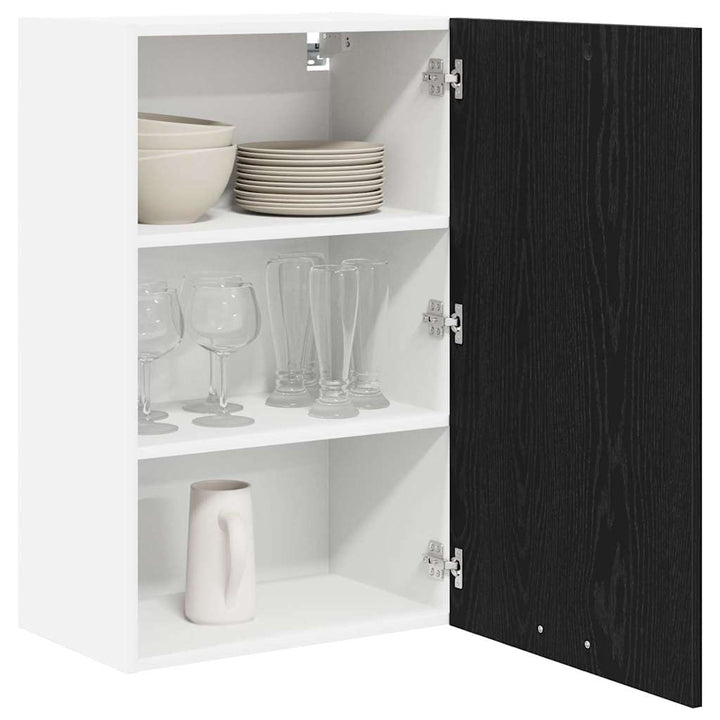 Hængeskab Sort Eg og Hvid 50 x 31 x 80 cm Konstrueret træ