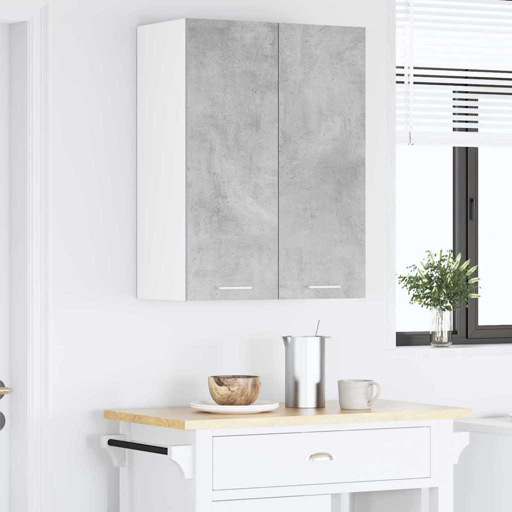 Hængeskab med dør Beton Grå 60 x 31 x 80 cm Konstrueret træ