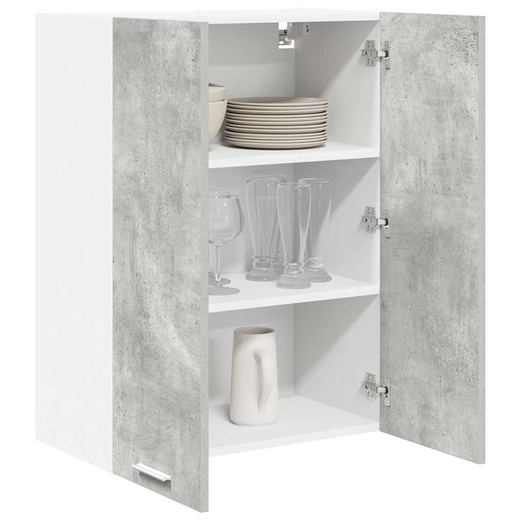 Hængeskab med dør Beton Grå 60 x 31 x 80 cm Konstrueret træ