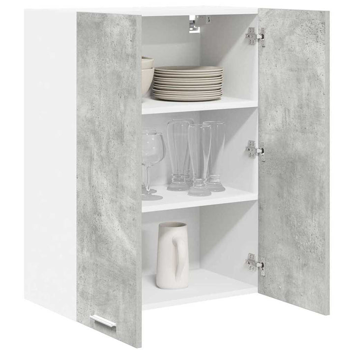 Hængeskab med dør Beton Grå 60 x 31 x 80 cm Konstrueret træ