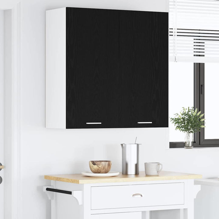 Hængeskab med dør Sort eg 80 x 31 x 80 cm Konstrueret træ