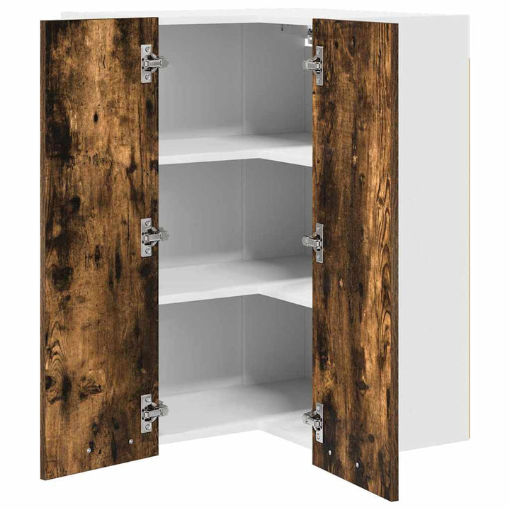 Hængeskab Røget Eg og Hvid 57 x 57 x 80 cm Konstrueret træ