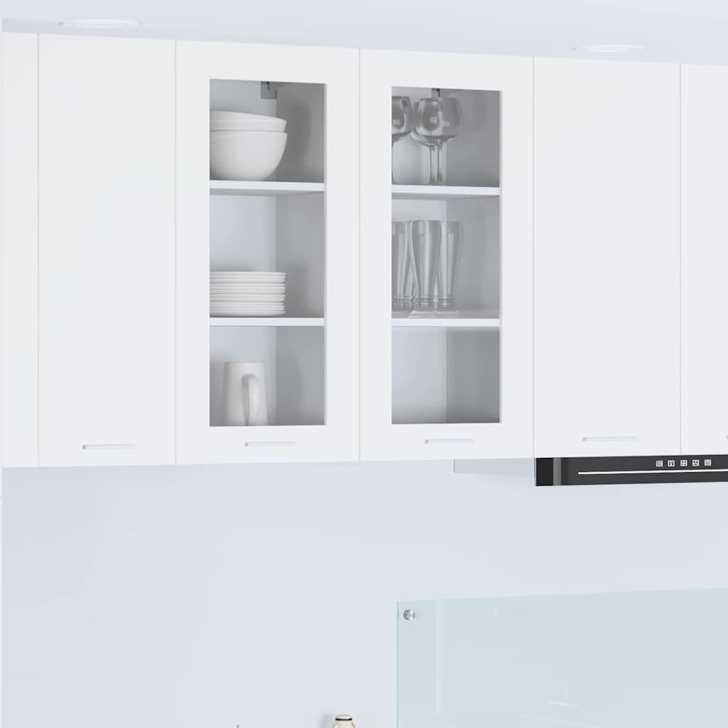 Hængeskab med dør 2 pcs Hvid 40 x 31 x 80 cm Konstrueret træ