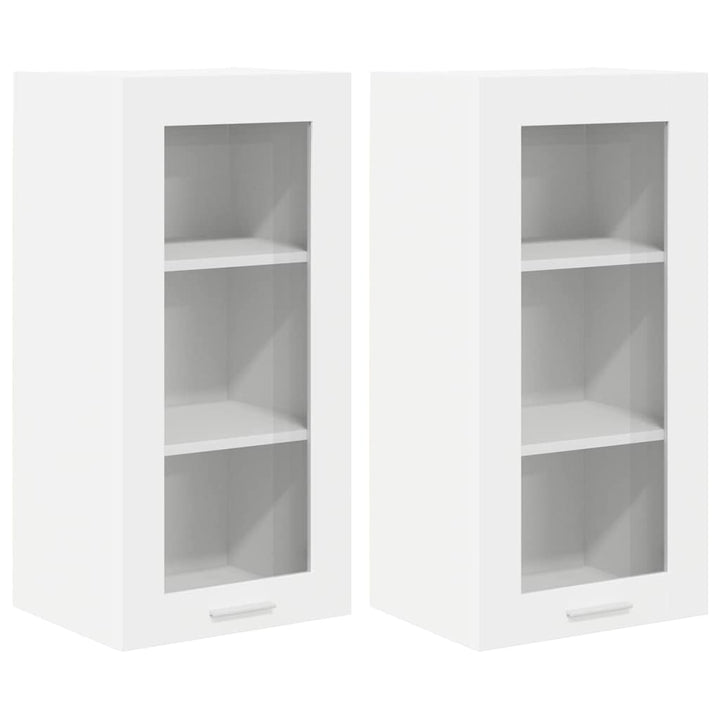 Hængeskab med dør 2 pcs Hvid 40 x 31 x 80 cm Konstrueret træ