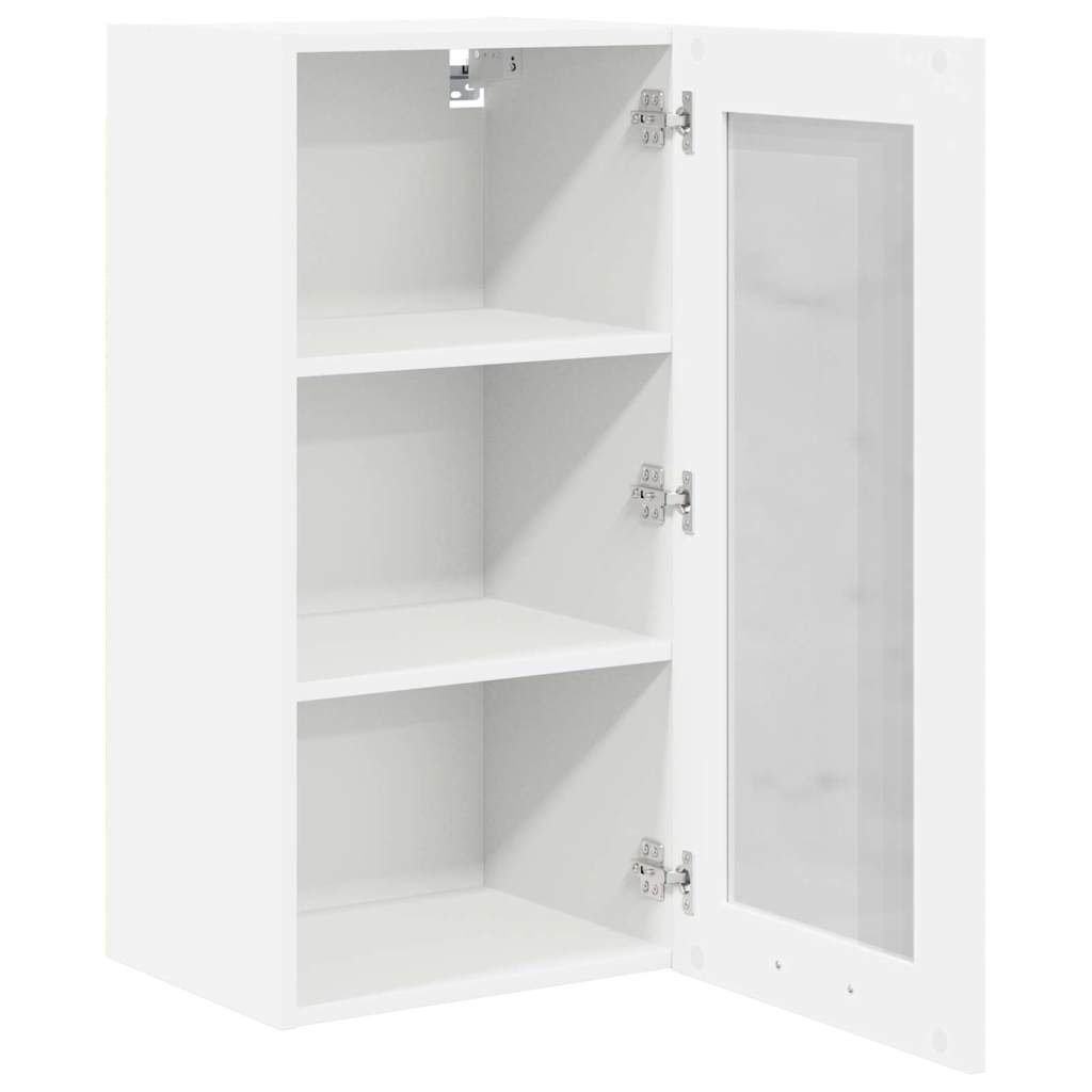 Hængeskab med dør 2 pcs Hvid 40 x 31 x 80 cm Konstrueret træ