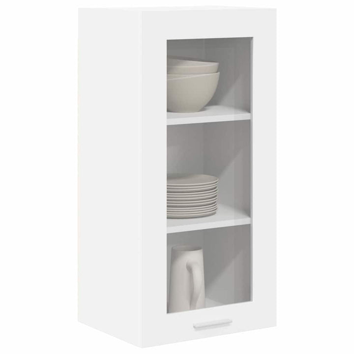 Hængeskab med dør 2 pcs Hvid 40 x 31 x 80 cm Konstrueret træ