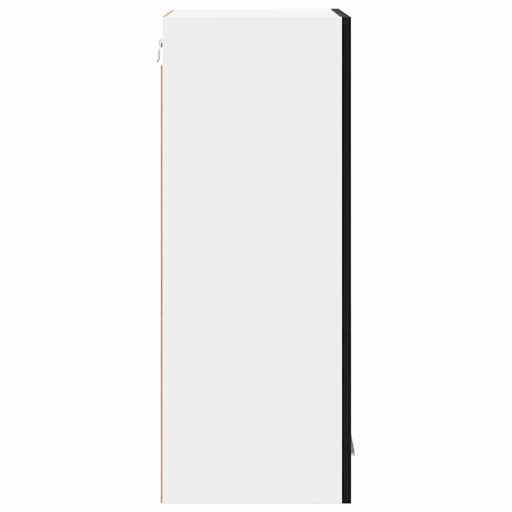 Hængeskab med dør 2 pcs Sort eg 40 x 31 x 80 cm Konstrueret træ