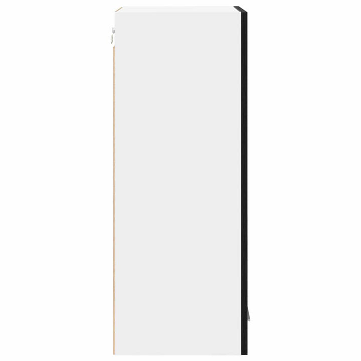 Hængeskab med dør 2 pcs Sort eg 40 x 31 x 80 cm Konstrueret træ