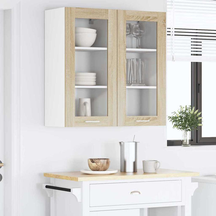 Hængeskab 2 pcs Sonoma eg 40 x 31 x 80 cm Konstrueret træ