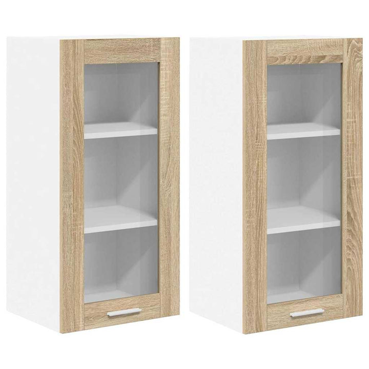 Hængeskab 2 pcs Sonoma eg 40 x 31 x 80 cm Konstrueret træ