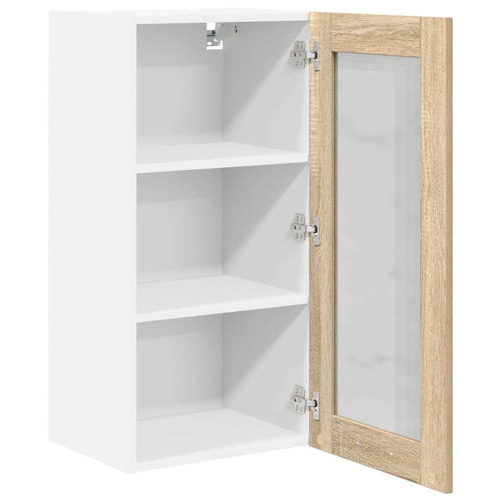 Hængeskab 2 pcs Sonoma eg 40 x 31 x 80 cm Konstrueret træ