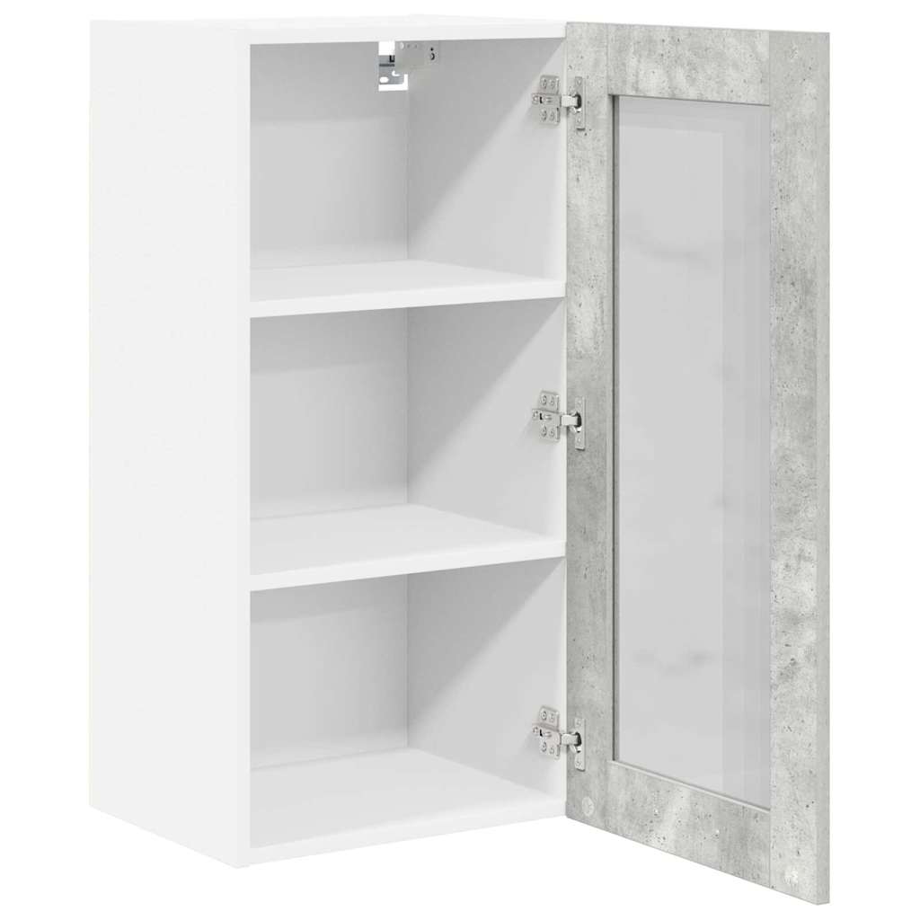 Hængeskab med dør Beton Grå 40 x 31 x 80 cm Konstrueret træ