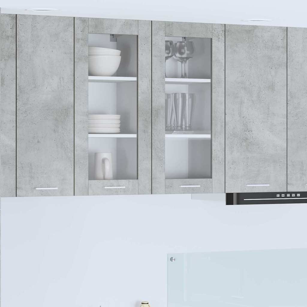Hængeskab 2 pcs Beton Grå 40 x 31 x 80 cm Konstrueret træ